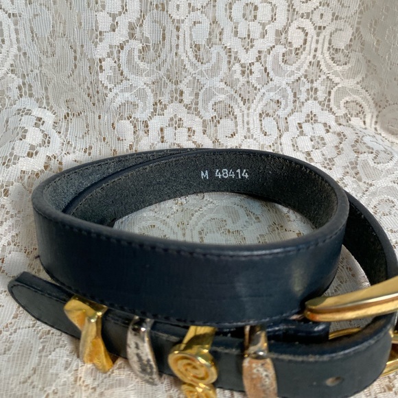 Vintage Brighton Leather Belt | Blue Leather Belt - Picture 3 of 6